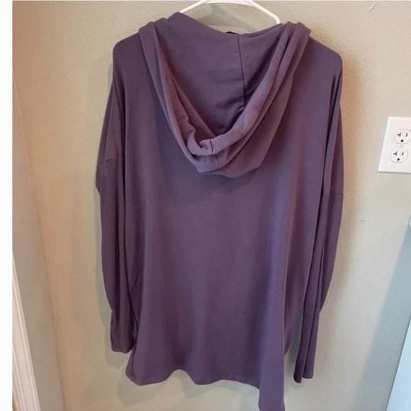 GUC Athleta Purple Purana Hooded Crossover Wrap Cardigan Sweatshirt Size M/T - Picture 4 of 6